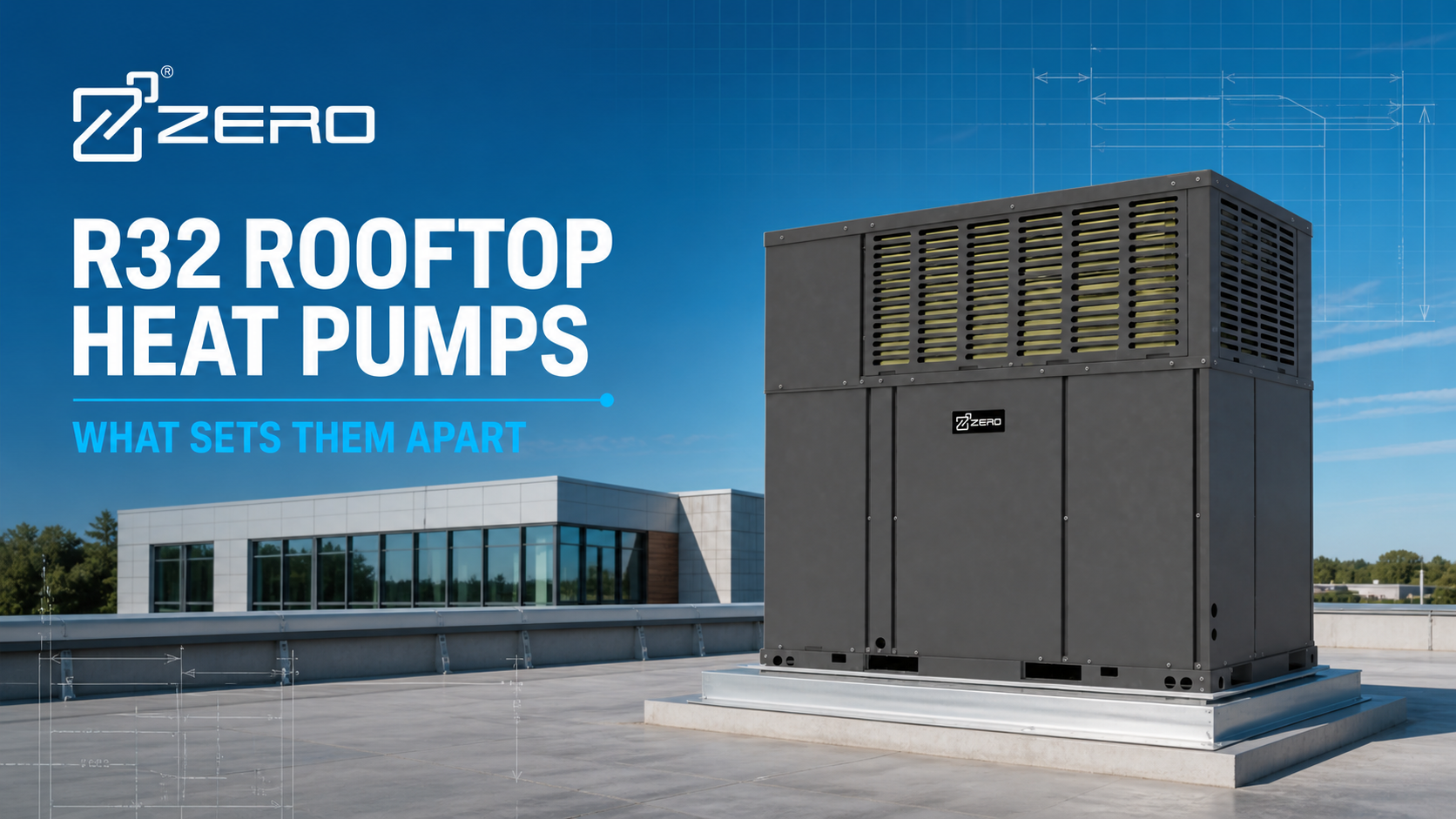 ZERO R32 rooftop heat pumps compared with conventional packaged units